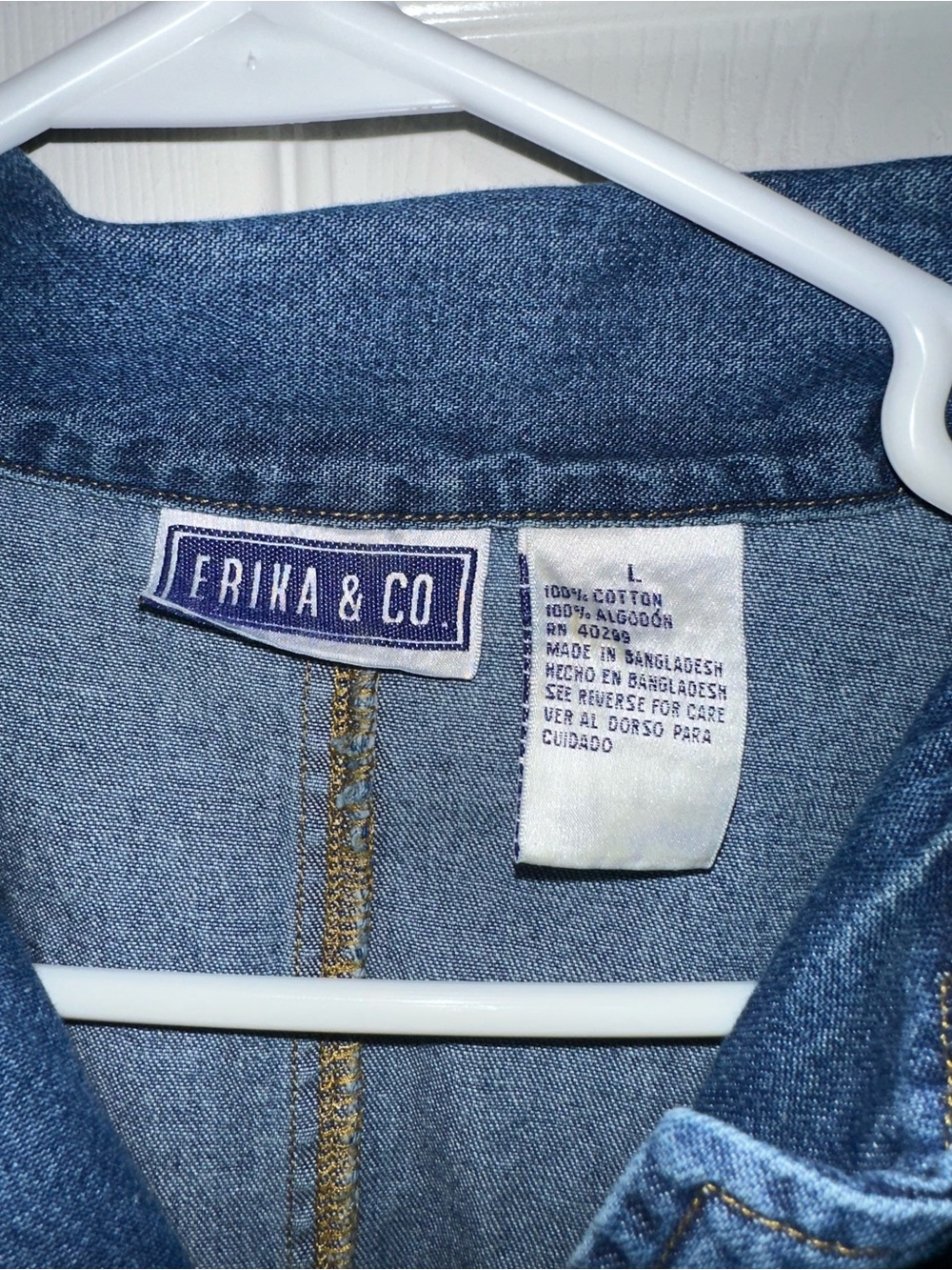 Vintage Button-Front Short Sleeve Denim Dress - Dark Blue - Picture 2 of 3